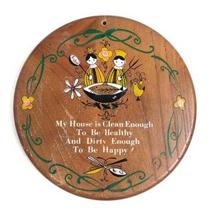 Vintage Fun Kitschy Wood German Wall Hanging